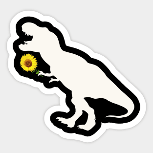 Sunflower and T rex dinosaur Sticker